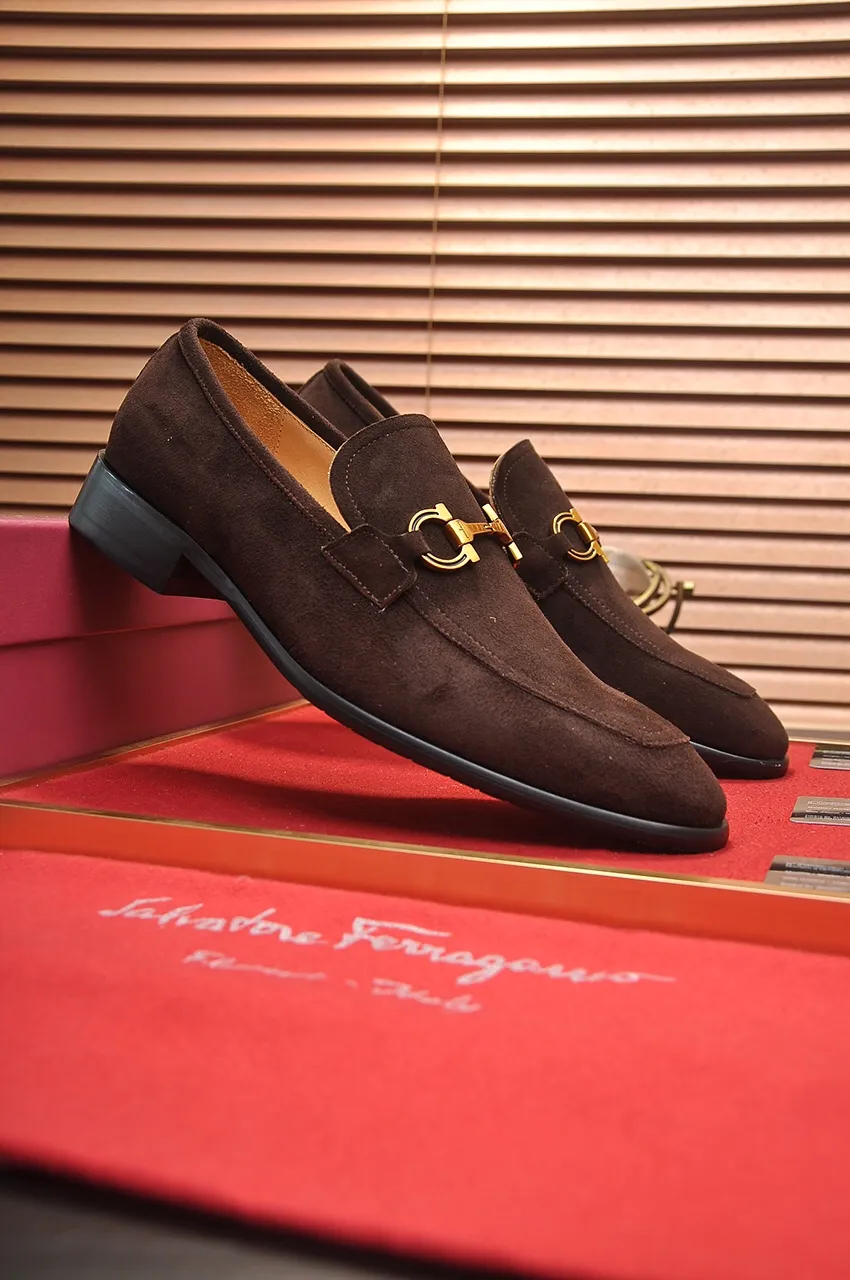 Men's shoes 💰500💶[Ferragamo/Ferragamo] The latest model in the counter. Original imported high-quality cowhide with open edges + imported 🐂 water-dyed cowhide lining + original luxury metal buckle + original combined outsole. Comparison without pressure 38--45 (45 is custom-made and cannot be returned or exchanged)